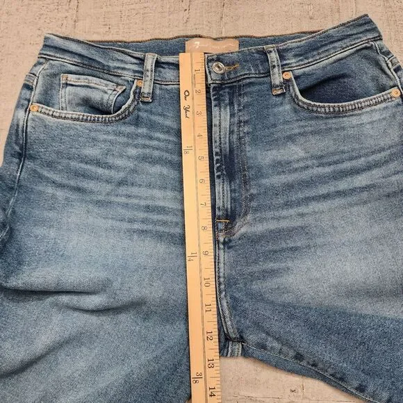 7 For All Mankind Ultra High Rise‎ Cropped Jo Jeans Luxe Vintage Blue Size 31